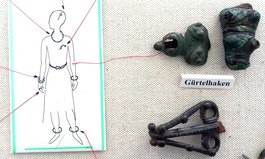Keltische Gürtelhaken aus dem Holzhäuser Oberwald "Kleine Wiege"; ausgestellt im Museum Hohe Schule, Herborn
