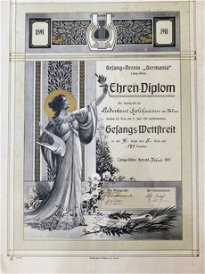 Leiderkranz Holzhausen  – Urkunde von 1911