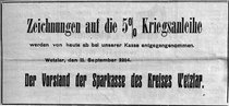 Zeitungsausschnitt der Wetzlarer Zeitung aus den Jahren 1914/15 zum Thema 1. Weltkrieg 
