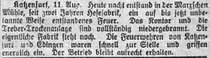 Zeitungsausschnitt der Wetzlarer Zeitung aus den Jahren 1914/15 zum Thema 1. Weltkrieg 