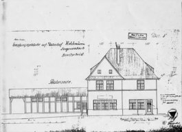 Zeichnung des Bahnhofs Holzhausen