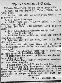 Zeitungsausschnitt der Wetzlarer Zeitung aus den Jahren 1914/15 zum Thema 1. Weltkrieg 