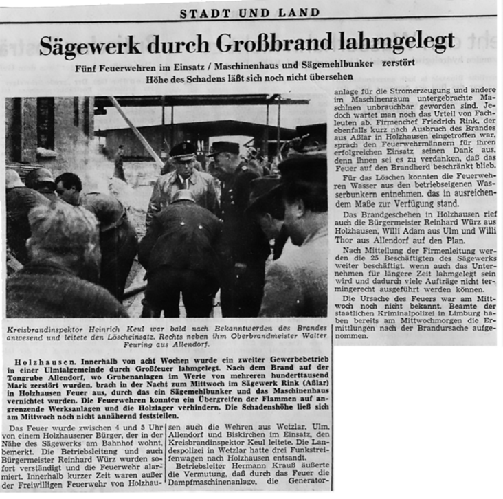 zugehöriger Artikel der Wetzlarer Neuen Zeitung vom Mai 1956