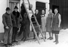 Nachbarn bestaunen das Jagdglück von H. Leidolf