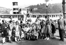 Schulausflug circa 1958 mit den Lehrern Heinrich Jung und Paul Schmidt