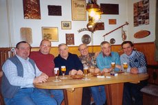 Stammtisch Naturburschen: v.li. Lothar Neuser, Karlheinz Bremond, Bernhard Kohl, Anton Lippert, Heinrich Pfeil, Erhard Haas