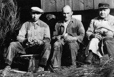v. li. H. Dross genannt Borndrosse Heine, H. Rumpf genannt Girmsersch Heiner, Heinrich Fritz