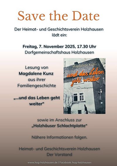 Plakat Lesung 07. Nov. 2025 Magdalene Kunz